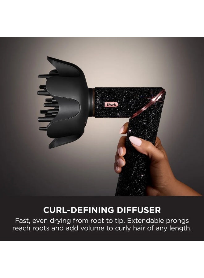 Shark FlexStyle Sparkle Limited Edition Black Diamond 5-in-1 Air Styler & Hair Dryer with Auto-Wrap Curlers, Paddle Brush, Oval Brush, Concentrator, Storage Case, HD440JBUK - Image 3